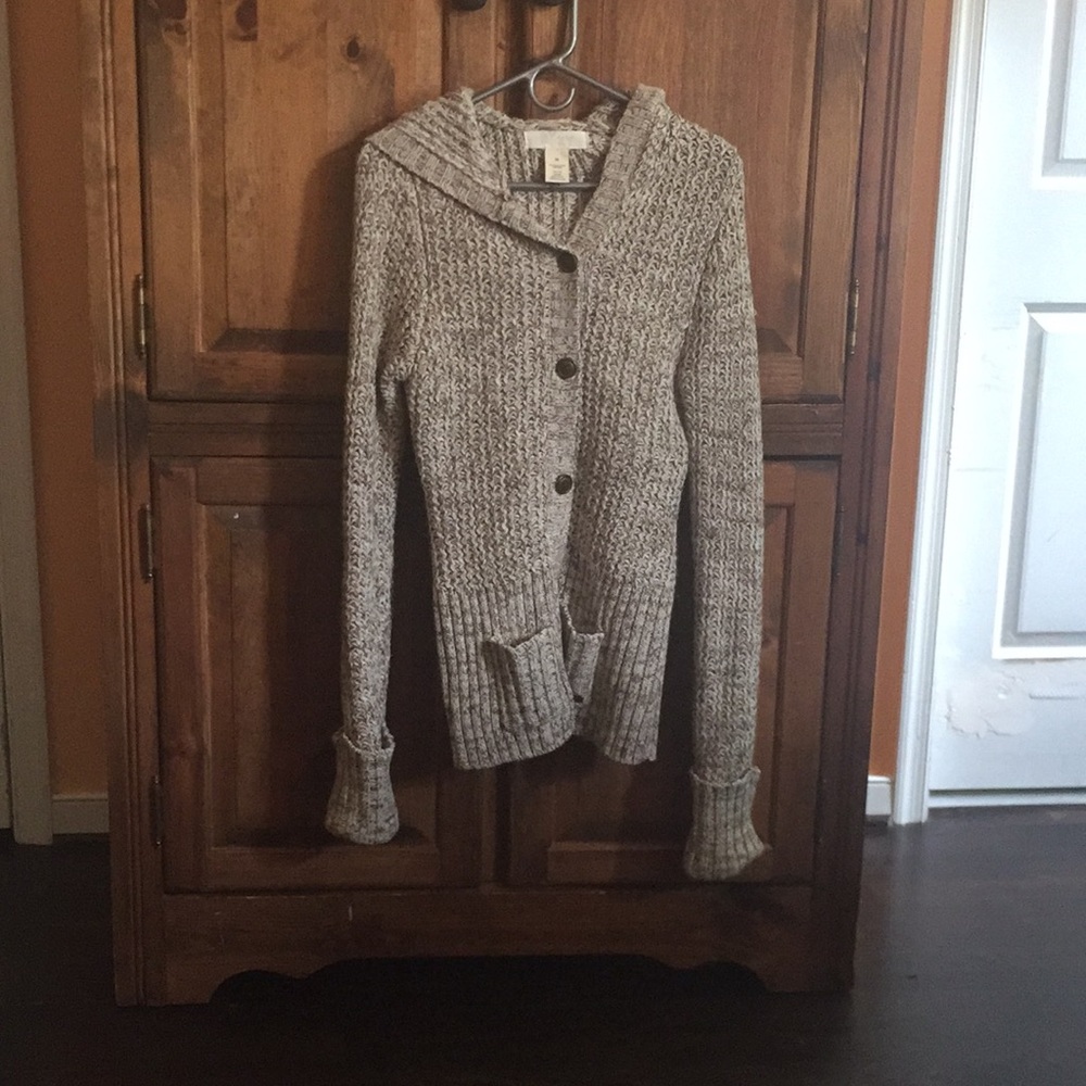 Roxy Button Up Knit Sweater Jacket Hoodie 🧶 Sz M